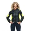 Dainese RACING 4 dámská sportovní kožená bunda černá/fluo-žlutá vel.38